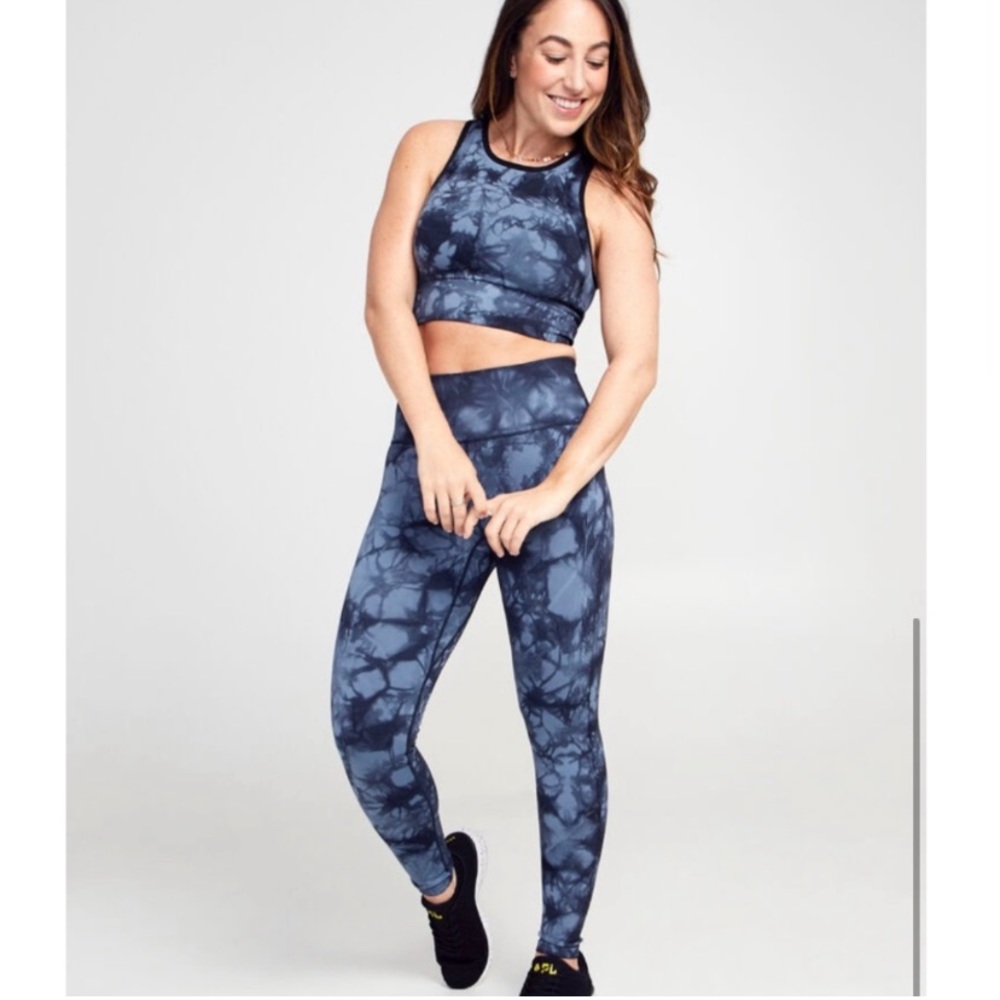 SoulCycle downtown blue tie dye workout set - worn a few times - size S